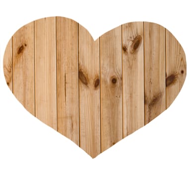 Wood, Decorative heart wooden wall isolated on white background