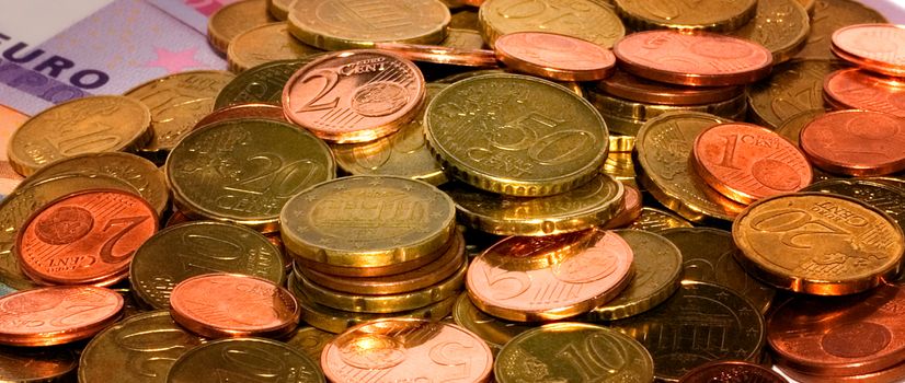 euros coin, stack money europe concept background, Saving business