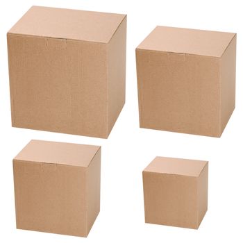 Carton delivery packaging closed box empty container isolate white background