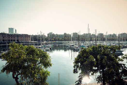Barcelona. Catalonia, Spain. Vintage retro style
