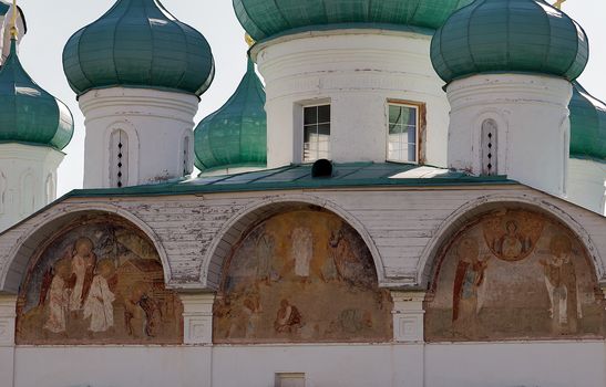 Churches of the Transfiguration and Saints Zachary and Elisabeth St. Alexander of Svir Monastery. Leningrad Oblast. Russia