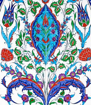 ancient decor ceramic tile Turkish ornamental flower oriental background