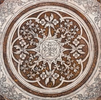 arabesque marble pattern texture abstract vintage background, floor tiles surface ornament flower pattern