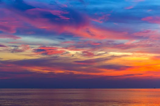 dramatic sky with cloud at sunset tropical, Sky background.Fantastic dreamy sunrise landscape