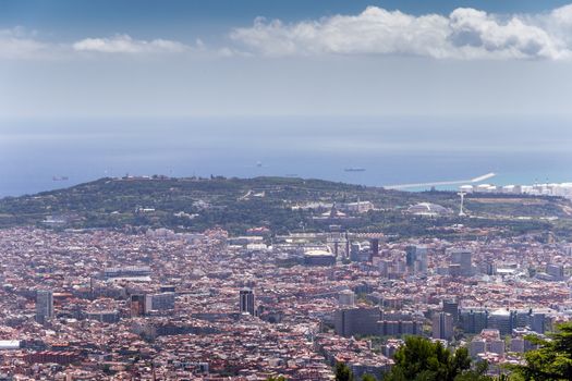 Barcelona skyline Cityscape Bird's eye view architecture landmark Catalonia
