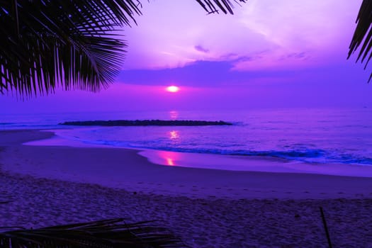 violet Beach on tropical coast indian ocean, island Sri Lanka