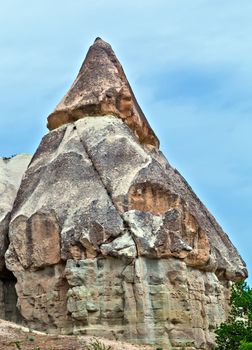 Volcanic rock formations in Cappadocia, Anatolia, Turkey. Goreme national park.