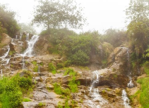 Waterfall Tien Sa falls, Sapa village, Lao Cai Province, nature landscape in Vietnam Northwest travel
