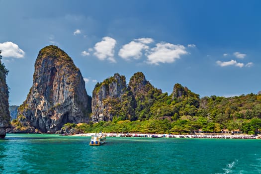 Landscape of paradise tropical island, limestone rocks. Thailand Landscape