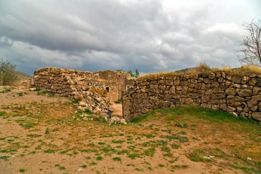 cave houses of Cappadocia and Goreme National Park. Urgup, Goreme, Guzelyurt and Uchisar. Turkey Travel background