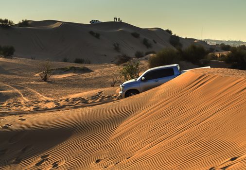 Desert Safari the sunset arabian sand dunes landscape background