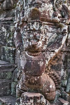 Bayon Temple Angkor Thom, Cambodia. Ancient Khmer architecture.