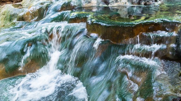 Waterfal Hot Spring in the south of Krabi province in Klong Thom