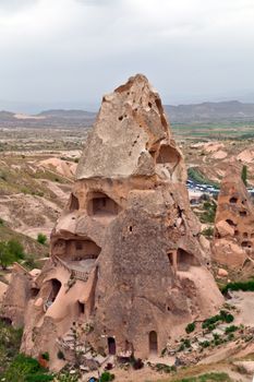 Goreme open air museum touristic destination, Countryside lifestyle of Rural Cappadocia landscape, Turkey