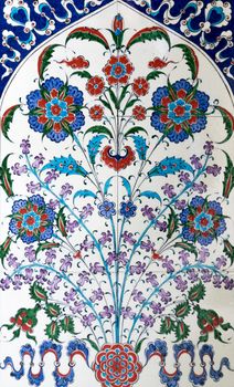 Ceramic blue tiles, Ceramics decor flower tiles texture background