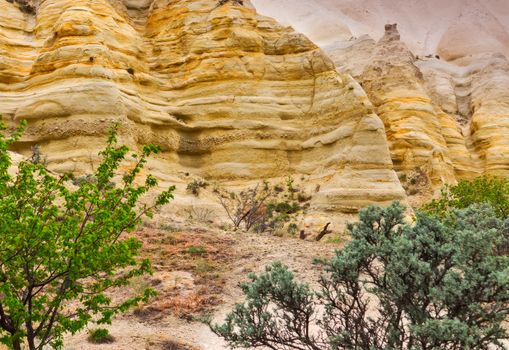 Mountain honey valley, white valley and love valley in Cappadocia in Turkey Travel background