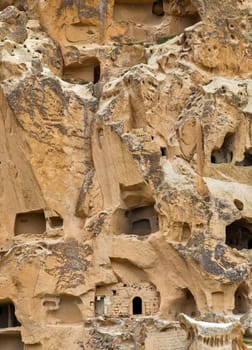 Volcanic rocks. Ancient cave town in Goreme, Cappadocia, Turkey