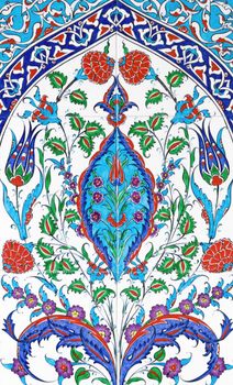 decor ceramic tile Turkish ornamental flower oriental background