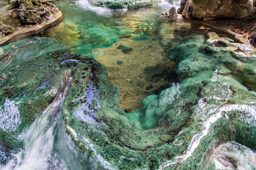 Waterfal Hot Spring in the south of Krabi province in Klong Thom