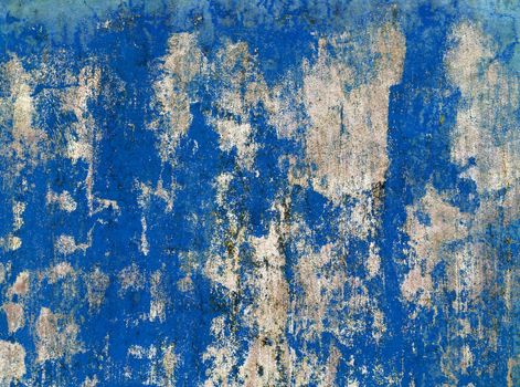 Old blue concrete grunge wall textured