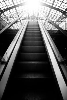 The path of the light, the path to success, escalator, lift up