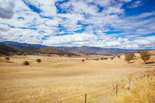 The Alpine Way road near Khancoban on a sunny autumn day in New South Wales, Australia