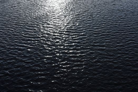 Blue water , the blue river, sunshine, water reflection ,ripple texture