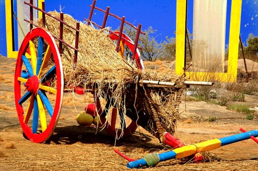 Bullock Cart in a Village