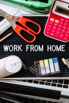 work from home text background