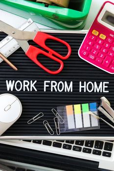 work from home text background