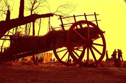 Bullock Cart In a Sunset