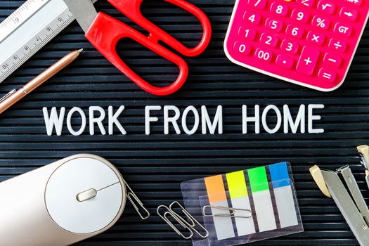 work from home text background