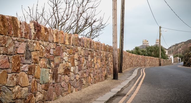 typical seaside lane near the town of Howth, Ireland