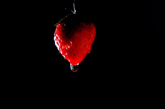 Strawberry with water drop