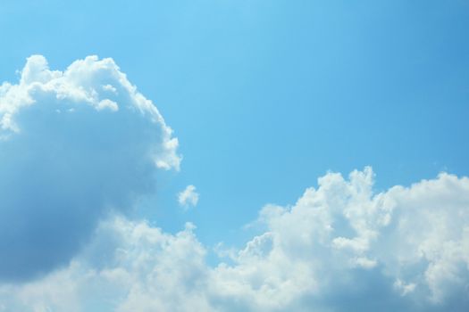 Beautiful blue sky with clouds background and bright lighting clear on Summer