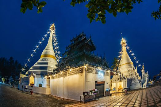 Phra That Doi Kong Mu Temple the most favourite place for tourist visit at Mae Hong Son Province, north of Thailand.