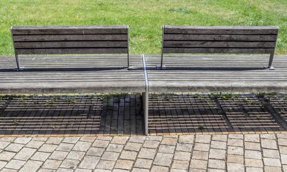 A public empty bench found in northern Europe.