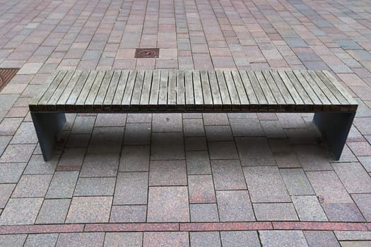 A public empty bench found in northern Europe.