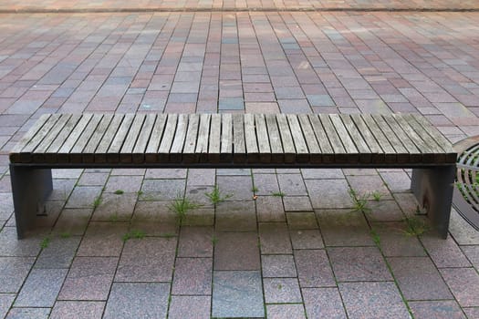 A public empty bench found in northern Europe.