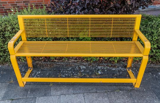 A public empty bench found in northern Europe.