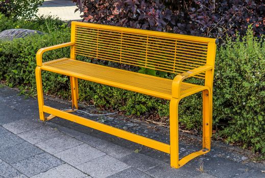 A public empty bench found in northern Europe.