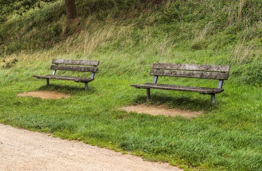 A public empty bench found in northern Europe.