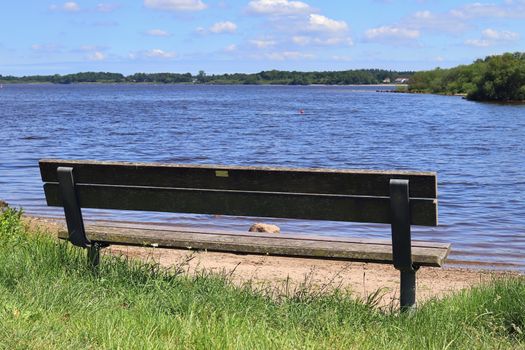 A public empty bench found in northern Europe.