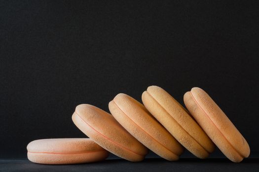 cosmetic sponges used on black background