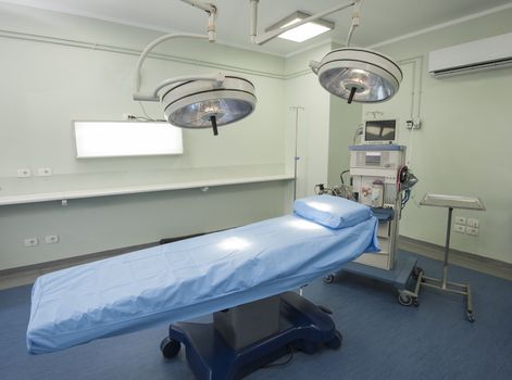 Interior design of a hospital operating room in medical center clinic