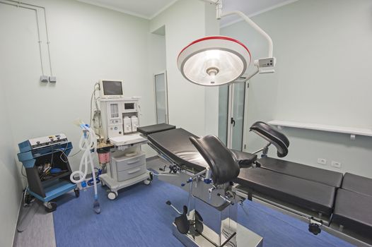 Operating room of a medical center with monitoring equipment