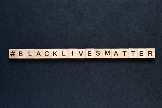 Black lives matter inscription on a black background. unrest. hashtag Blacklivesmatter. protests.