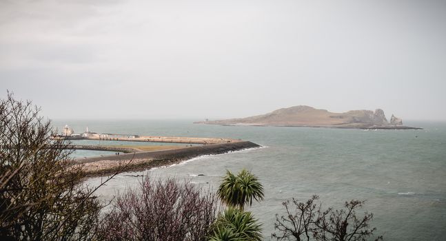 view of Ireland Eye s wild island in Howth Bay, Ireland