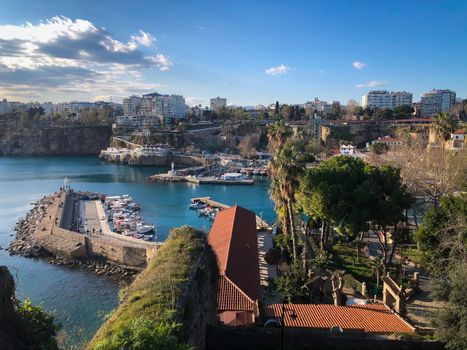 Yacht port marina in old town of Antalya Kaleici Turkey