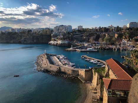 Yacht port marina in old town of Antalya Kaleici Turkey